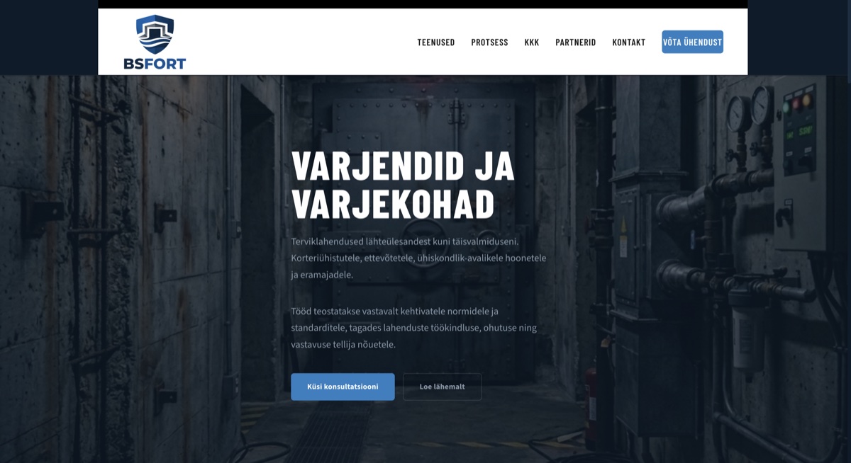 BSFORT veebilehe ekraanivaade